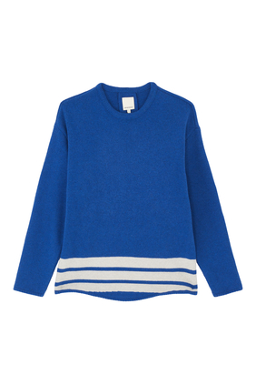 Sustainable Collection Recycled Wool-Blend Jumper With Wave Stripes And Coordinates